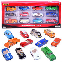 Set mașini retro de jucărie din metal - 12 buc - Inlea4Fun DIECAST METAL 