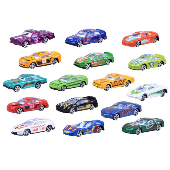 Set mașini retro de jucărie din metal 16 buc - Inlea4Fun ALLOY RACE CARS