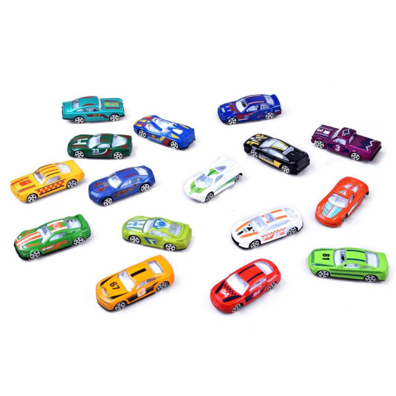 Set mașini retro de jucărie din metal 16 buc - Inlea4Fun ALLOY RACE CARS