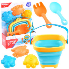 Set jucării pentru nisip cu găleată pliabilă - Inlea4Fun FOLDING BUCKET 