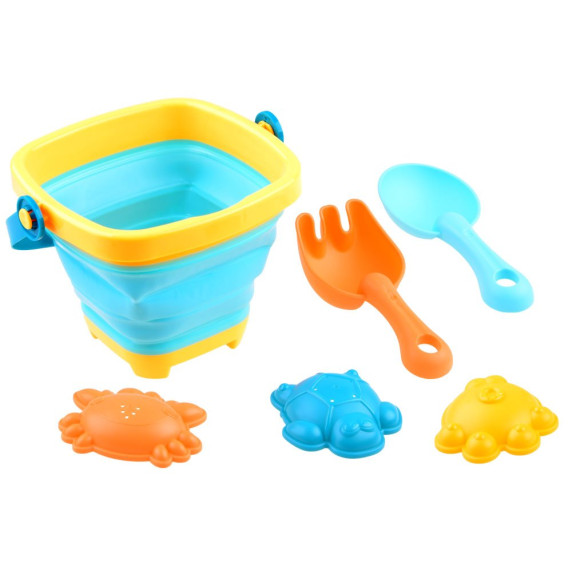 Set jucării pentru nisip cu găleată pliabilă - Inlea4Fun FOLDING BUCKET