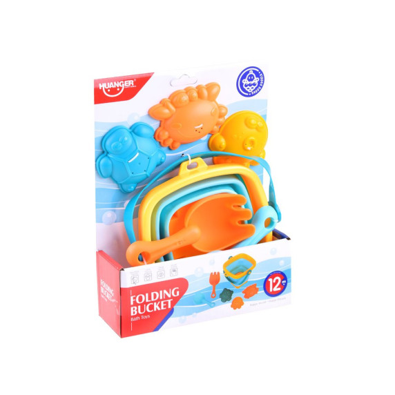 Set jucării pentru nisip cu găleată pliabilă - Inlea4Fun FOLDING BUCKET