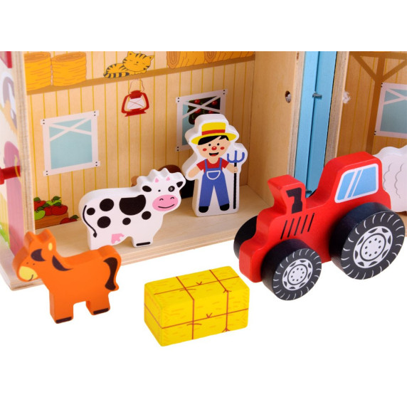 Casă de fermă pliabilă din lemn cu animale - Kids Toyland FARM