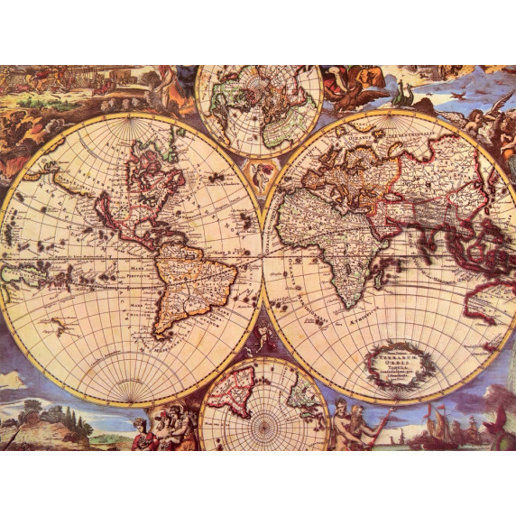 Puzzle - harta lumii - 1000 piese - Inlea4Fu