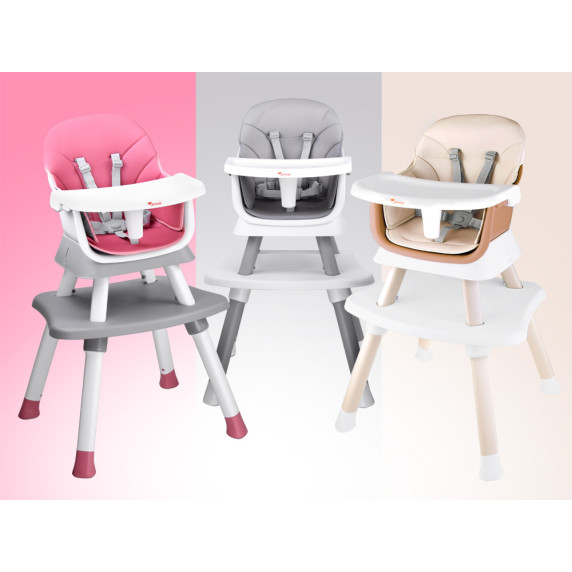 Scaun de masă bebe multifuncțional 6 în 1 Inlea4Fun - bej