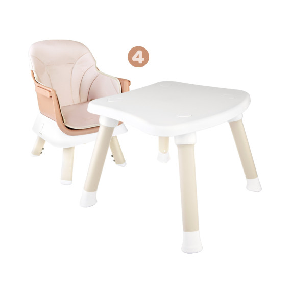 Scaun de masă bebe multifuncțional 6 în 1 Inlea4Fun - bej
