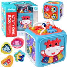 Cub educativ interactiv pentru copii - Inlea4Fun ACTIVITY CUBE BOX - albastru 