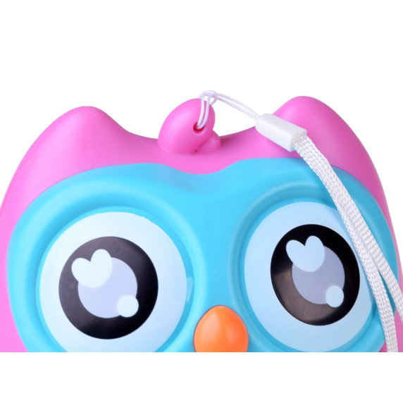 Suflantă de bule în formă de bufniță - Inlea4Fun BUBBLE OWL - roz/ albastru