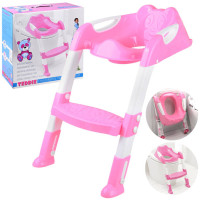 Scaun toaletă pentru copii cu trepte - Inlea4Fun TEDDIE - roz 