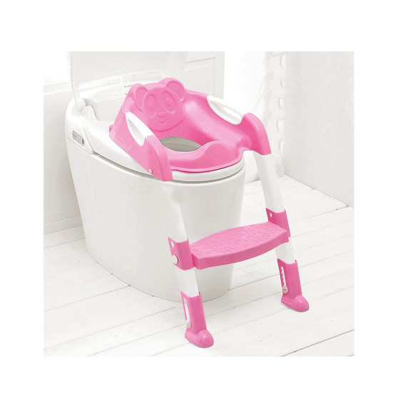 Scaun toaletă pentru copii cu trepte - Inlea4Fun TEDDIE - roz