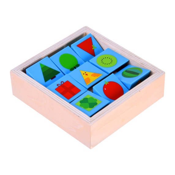 Cuburi educative din lemn, aranjarea cuburilor - Inlea4Fun TUMBLE PAIRING