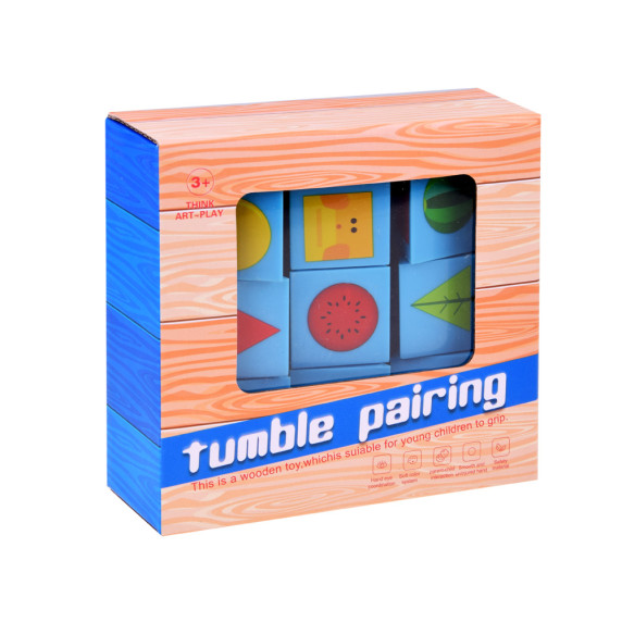 Cuburi educative din lemn, aranjarea cuburilor - Inlea4Fun TUMBLE PAIRING