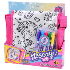 Geantă/poșetă de pictat + markere - unicorn - Inlea4Fun MESSAGE BAG 