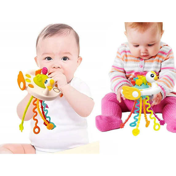 Jucărie senzorială bebe cu dentiție - lebăză - Inlea4Fun HAPPY BABY