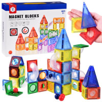 Jucărie construcție magnetică - 123 piese - Inlea4Fun MAGNET BLOCKS 