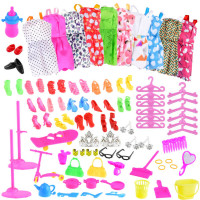 Set rochii, pantofi, accesorii pentru păpuși - Inlea4Fun ZA4741 