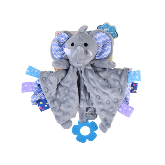 Jucărie de pluș cu dispozitiv dentiție - elefant - Inlea4Fun ZA4746