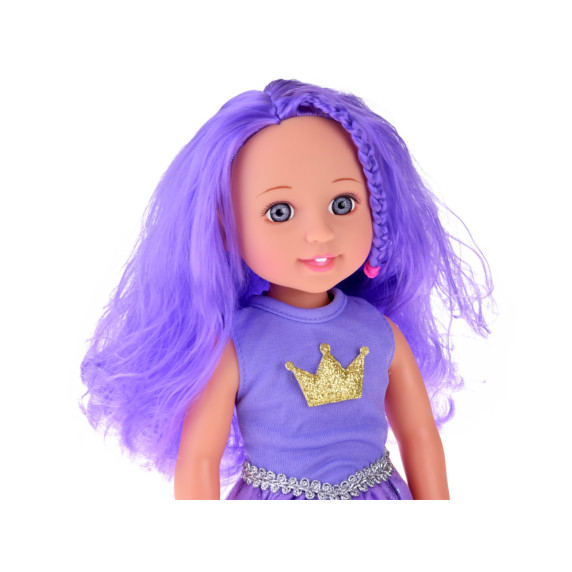 Păpusa Queen of Purple cu păr mov 38 cm - Inlea4Fun ZA4766