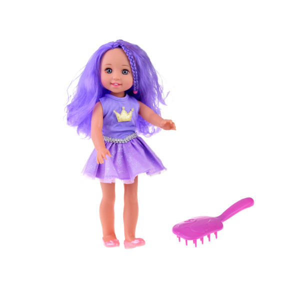 Păpusa Queen of Purple cu păr mov 38 cm - Inlea4Fun ZA4766