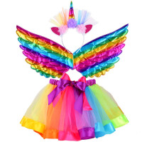 Costum unicorn cu aripi - Inlea4Fun RAINBOW UNICORN 