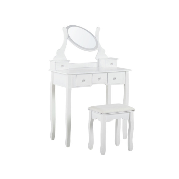 Măsuță de toaletă cu scaun - Inlea4Fun ZA4827 - alb