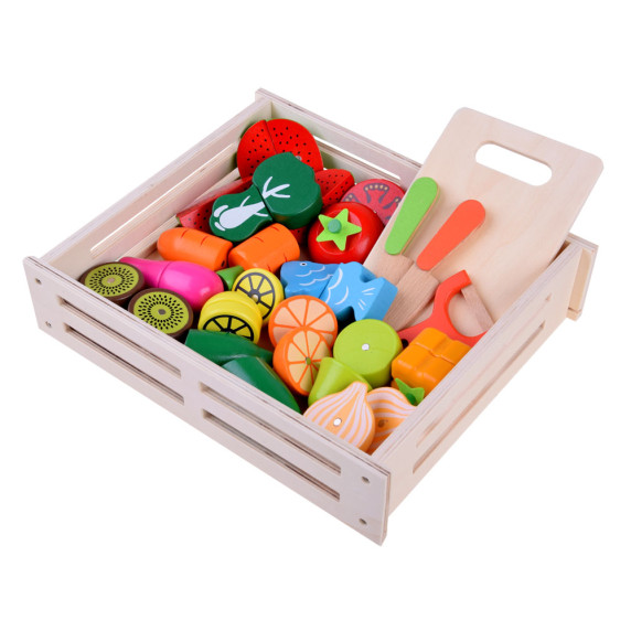 Legume și fructe din lemn în cutie, feliabile - Inlea4Fun ZA4832