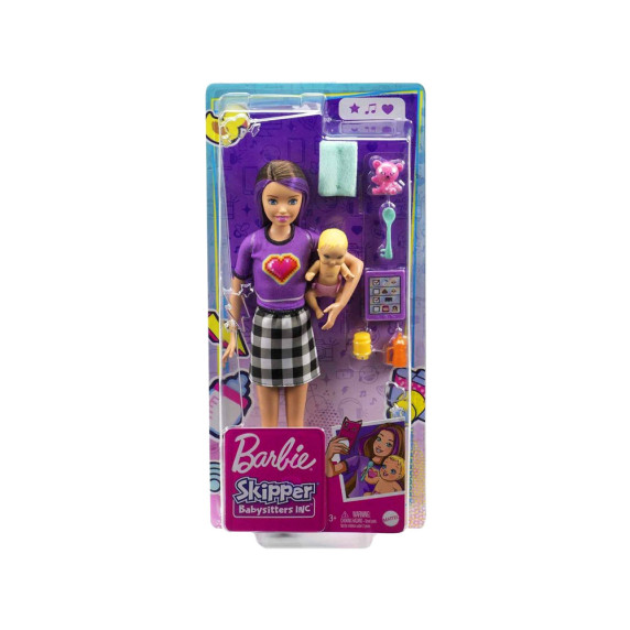 Păpușă Barbie babysitter + accesorii - BARBIE Skipper