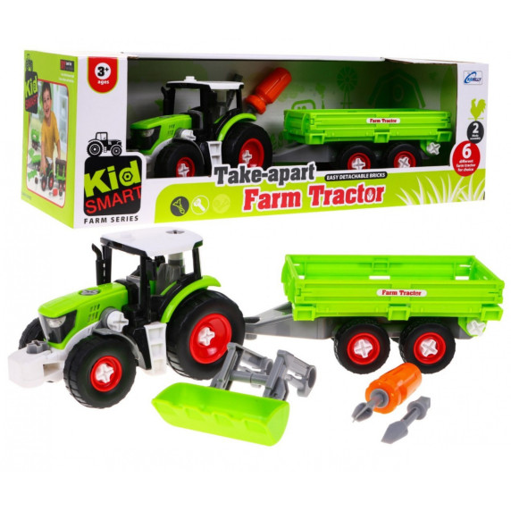 Tractor cu remorcă pentru copii - Farm Tractor Take apart