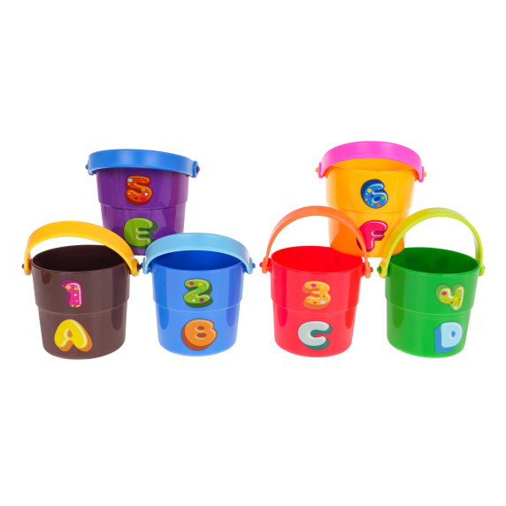 Set găleți pentru copii - 6 bucăți - KAICHI Zoo Stack Buckets