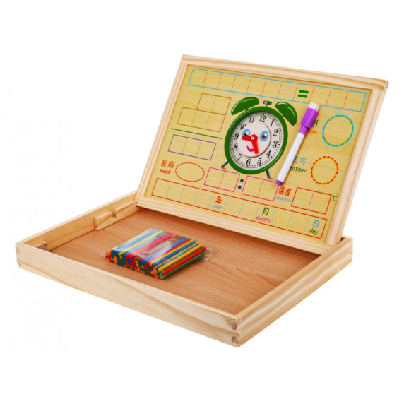 Tablă magnetică din lemn pentru copii cu accesorii - Magnetic puzzle arithmetic learning box