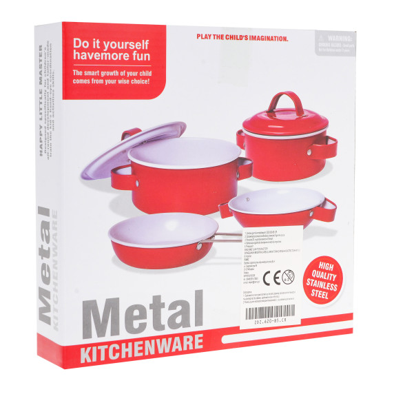 Accesorii pentru bucătărie din metal - 9 elemente - Inlea4Fun METAL KITCHENWARE - roșu