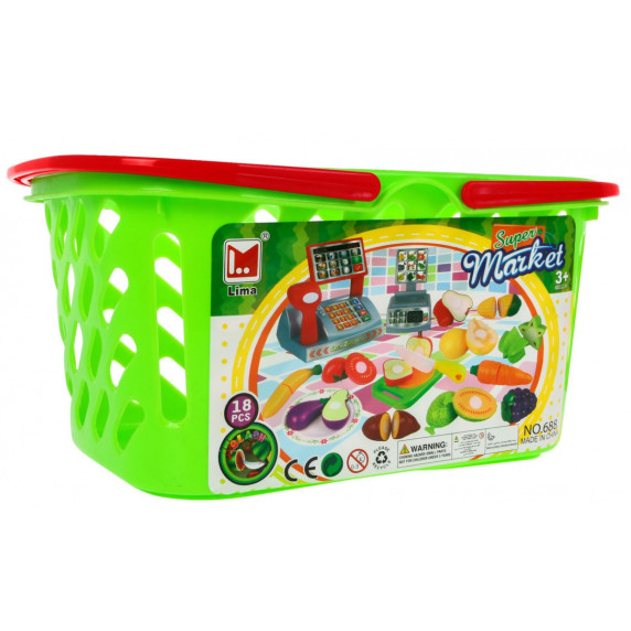 Magazin alimentar pentru copii cu coș de cumpărături și accesorii - Super market