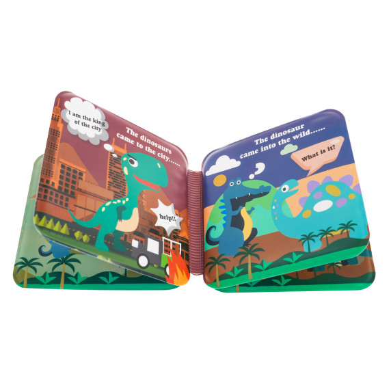 Set 5 marionete pentru degete + carte cu dinozauri pentru copii -  Inlea4Fun FINGER PUPPET