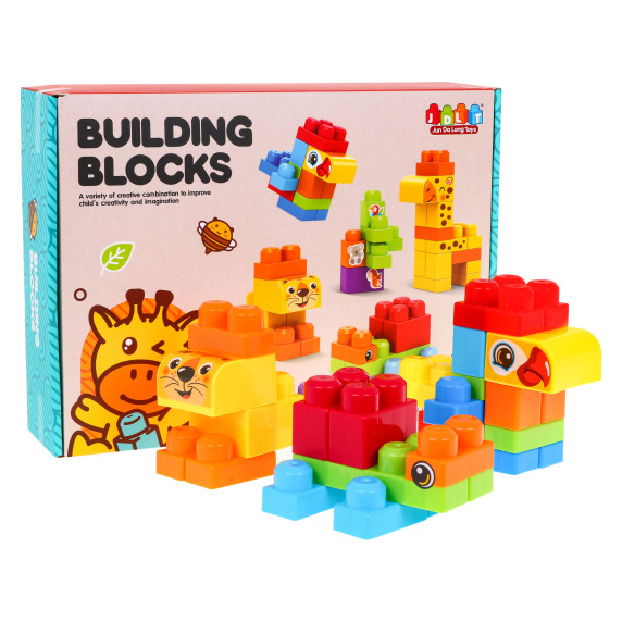 Set cuburi de construcție - 68 elemente- Inlea4Fun BUILDING BLOCKS