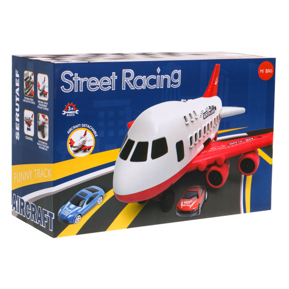 Avion militar de jucărie pentru copii cu 6 vehicule - Street racing