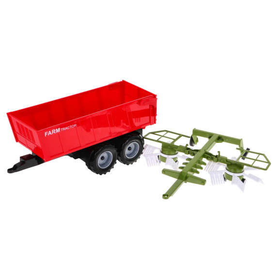 Tractor de jucărie cu semiremorcă - roșu - A farmers tale