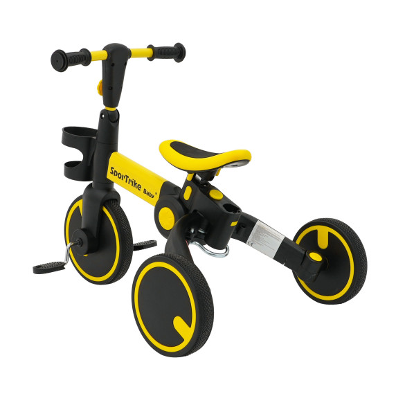 Tricicletă pentru copii Happy Bike 3in1 - Galben