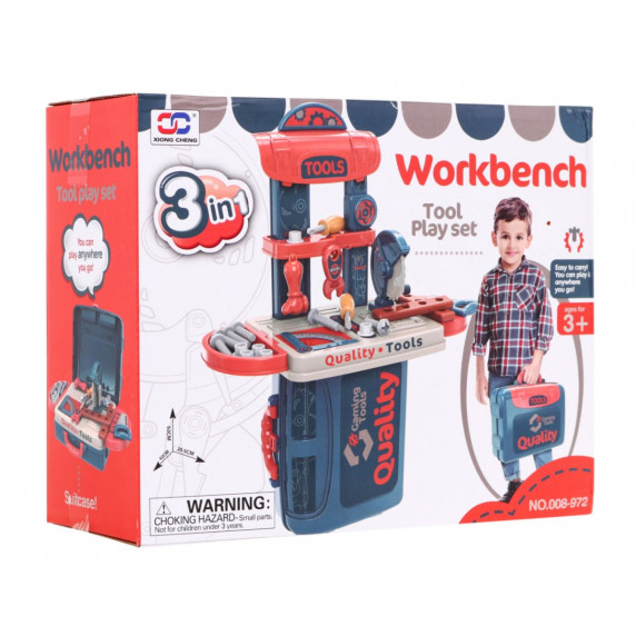 Trusă atelier pentru copii în valiză cu accesorii - Workbench Tool Play set