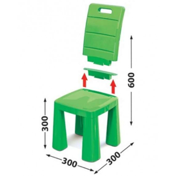 Scaun plastic pentru copii - verde - Inlea4Fun EMMA