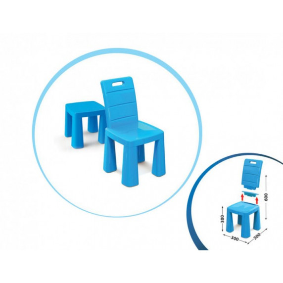Scaun plastic pentru copii - albastru - Inlea4Fun EMMA