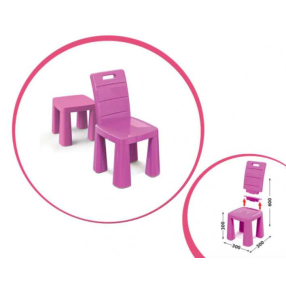 Scaun plastic pentru copii - mov - Inlea4Fun EMMA