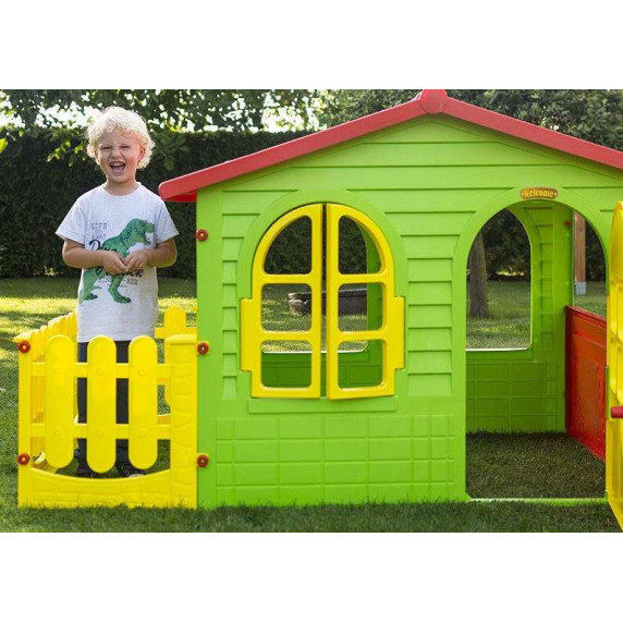 Căsuță de joacă pentru copii cu gard - Inlea4Fun GARDEN HOUSE with FENCE