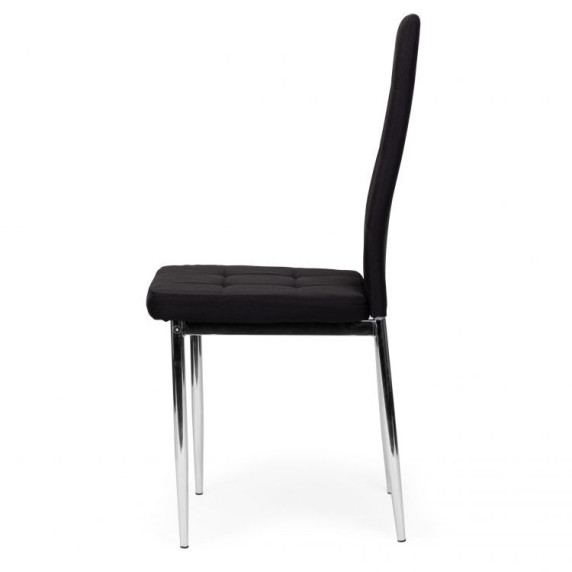 Set scaune cu picioare metalice - 4 bucăți - negru