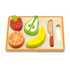 Set de fructe cu tocător și cuțit din lemn Inlea4fun Preview