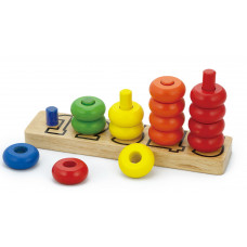 Abac din lemn cu cifre și bile colorate Inlea4fun 