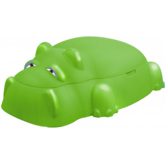 Cutie de nisip cu capac - hipopotam - Inlea4Fun HIPOLIT - verde