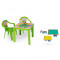 Masă pentru copii cu 2 scaune și tablă de desenat cu două fețe - verde