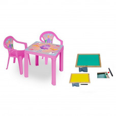 Masă pentru copii cu 2 scaune și tablă de desenat cu două fețe - roz Preview