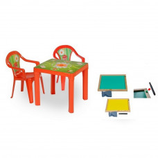 Masă pentru copii cu 2 scaune și tablă de desenat cu două fețe - roșu Preview