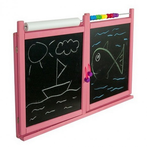  Tablă de desen pe perete - roz - Inlea4Fun FIRST SCHOOL